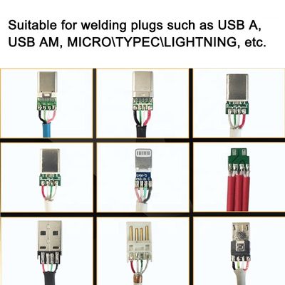 Máquina de fabricação de cabos USB para corte, desmontagem e solda de terminais do tipo C