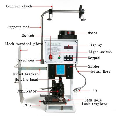 440*400*720mm Máquina de trituração de tubos elétricos semiautomática para terminais de ferrule JST