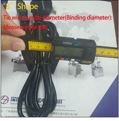 Máquina de enrolar e enrolar cabo USB de comprimento de ligação de 120-200 mm com diâmetro ajustável